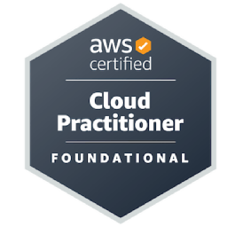 A picture of the AWS Certified Cloud Practitioner certification logo.