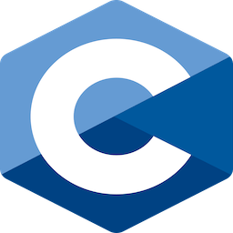 A picture of the C programming language logo.